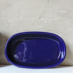 Ovnfast ovaltfad i koboltbl glasur