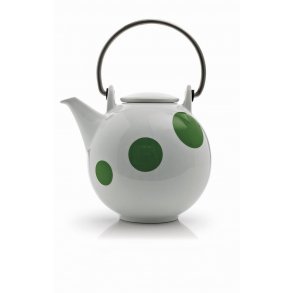 Happydot tepotte 1,5 ltr. i porceln med grnne prikker.Design: EJNAR og JCL