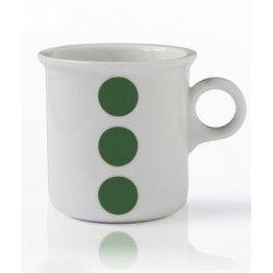 2 stk krus 0,25 ltr., grangrnne prikker. Design TUE; Dot Design JCL