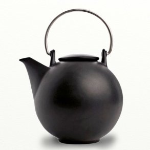 Bornholm Tekande 2,6 ltr, sortmat porceln, design Ejnar