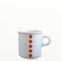 2 stk krus 0,25 ltr, rde prikker. Design TUE &amp; Dot design JCL